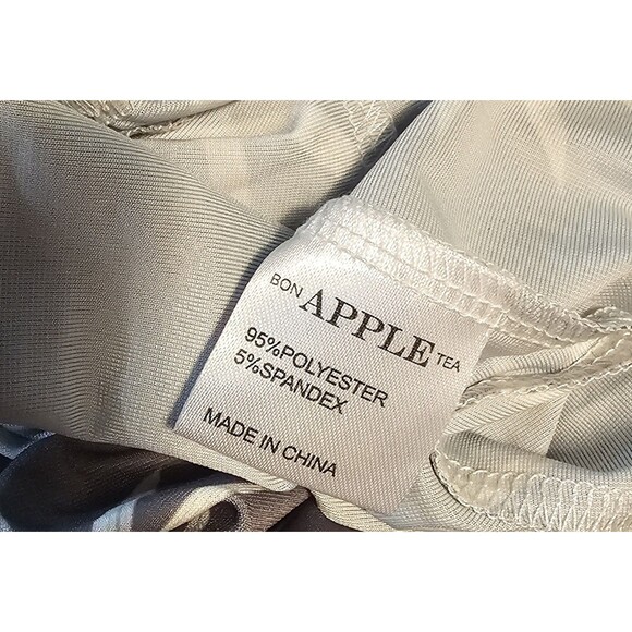 Bon Apple Tea Jumpsuit Romper Small Bamboo Leaves Polyblend Wide Leg Casual NWT - Picture 7 of 8